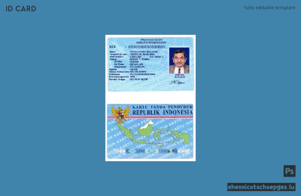 Indonesischer Personalausweis 2016 – aktuelle Beispielvorschau